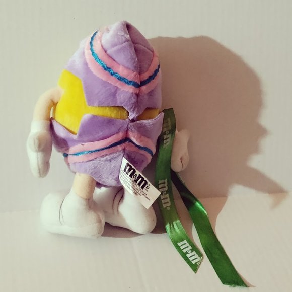 M & M 2001 Yellow Plush in Easter Egg Costume with bendable arms and legs - Picture 3 of 4